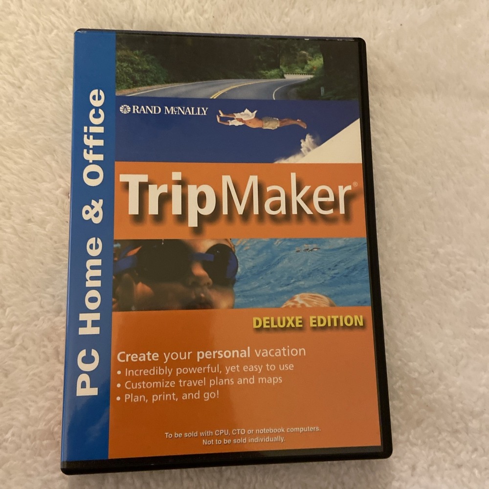 Rand McNally TripMaker Deluxe 1999 PC CD Plan Routes Maps Vacation